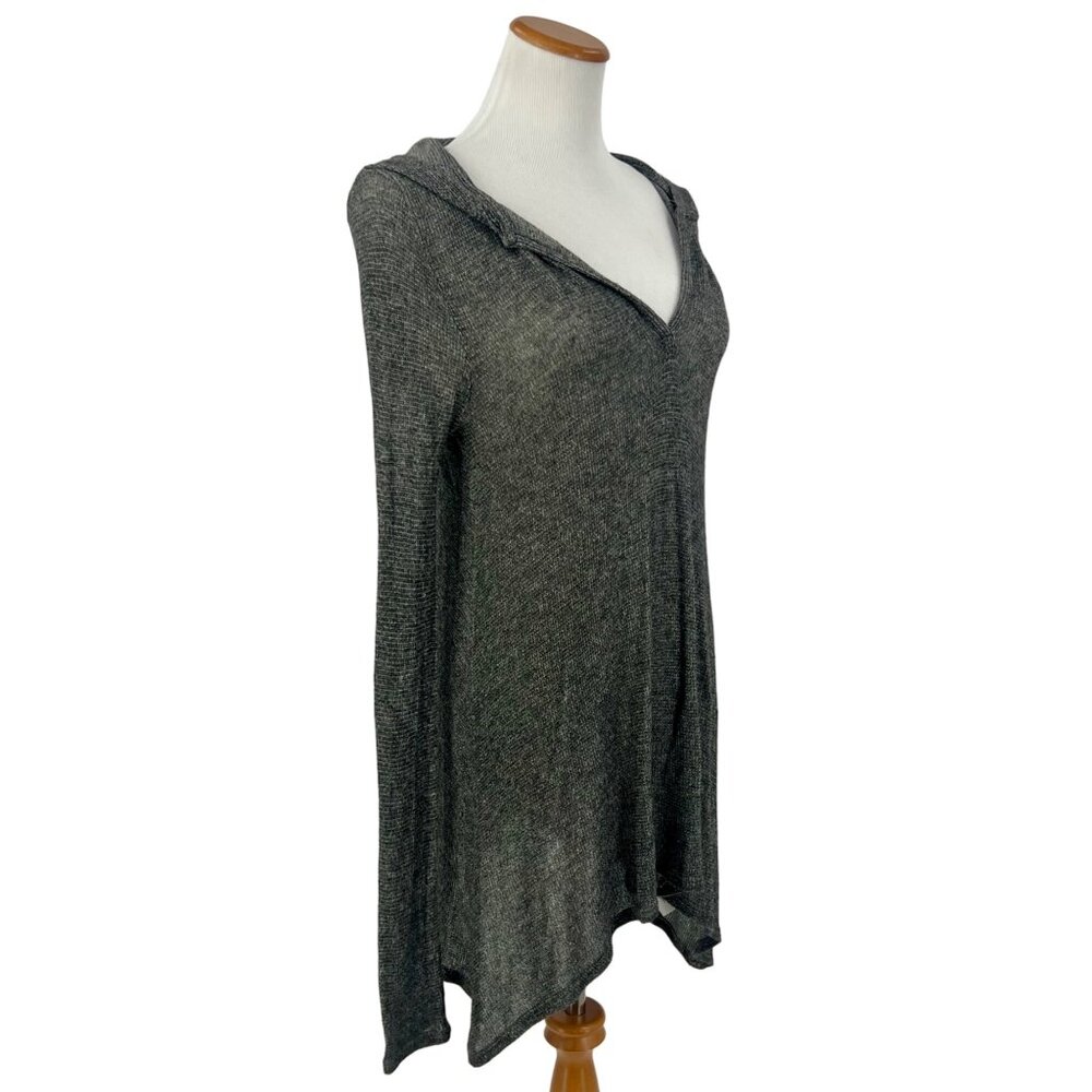 Urban Outfitters x BDG Gray Asymmetrical Hem Relaxed Fit Hooded Knit Sweater - Picture 2 of 6